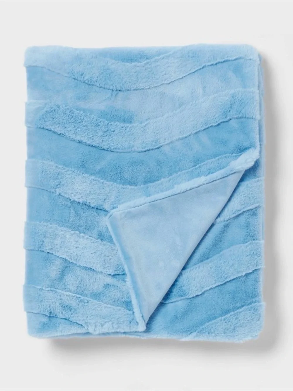 New! Wave Plush Light Blue Throw Blanket from Pillowfort